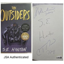 Outsiders Book Triple Signed S E Hinton Ralph Macchio C Thomas Howell JSA COA