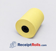 3" x 165' 1-Ply Canary Bond Cash Register Receipt POS Paper Rolls - 50 Rolls/cs.