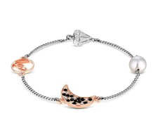 Diamante Estilo Organizador Brazalete Magnético Luna Charm 18 Cristales Joyería