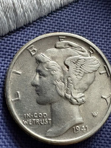 1941-W 90% Proof Like SILVER MERCURY DIME