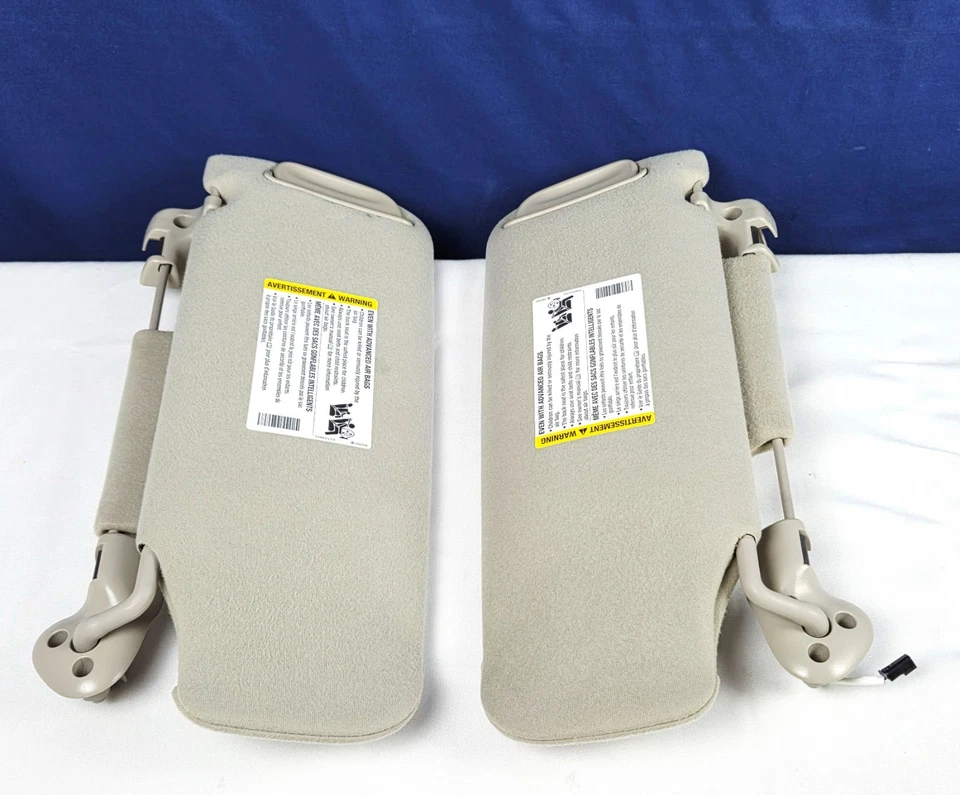 2000 - 2006 Chevy Suburban Tahoe Yukon Sun Visor Set Pair Tan / Creme - Image 4 of 4