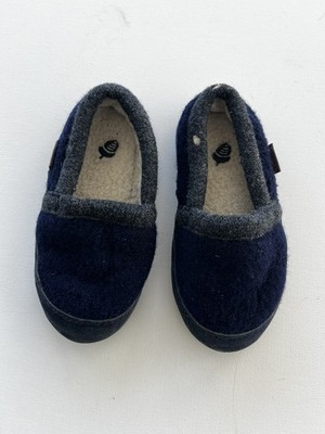 Acorn Kids Slippers Moc K Winter Navy Blue slip on moccasin Size 11-12 boy girl 