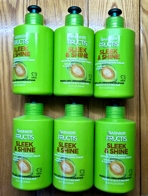 6 X GARNIER FRUCTIS SLEEK & SHINE LEAVE IN CONDITIONING CREAM 10.2oz | eBay