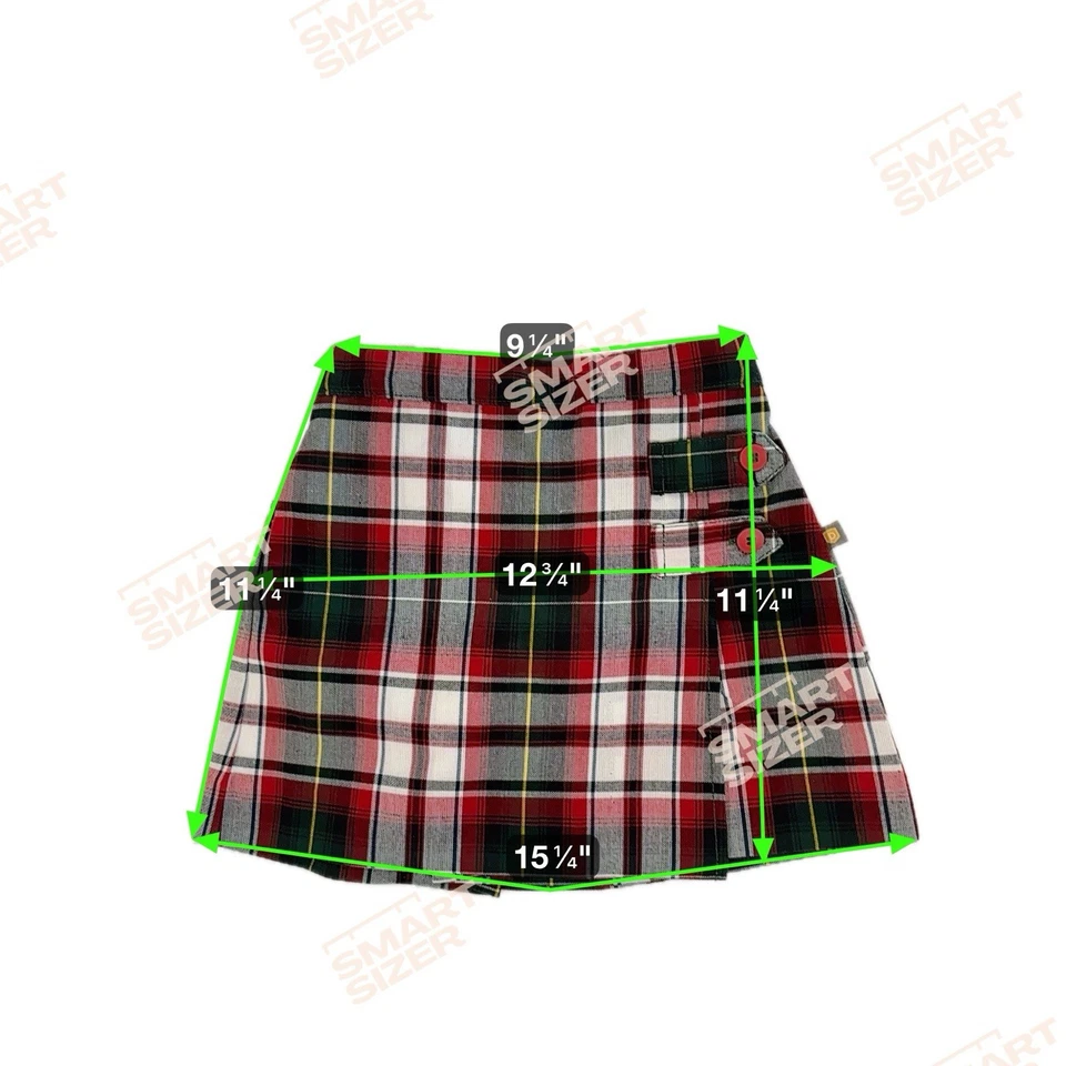 Saia curta xadrez Dennis uniforme Bruce meninas G4 aba dupla plissada multicolorida nova com etiquetas - Imagem 4 de 4