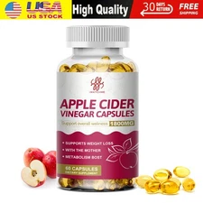 Weight Loss Apple Cider Vinega ACV Fat Burner Pills Capsules