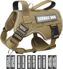 Tactical Dog Harness for Large Dog, Heavy Duty Service Dog MOLLE Vest with 10 Pe