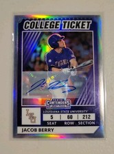 2022 Panini Elite Extra Edition College Ticket Optic Holo Auto Jacob Berry 18/25