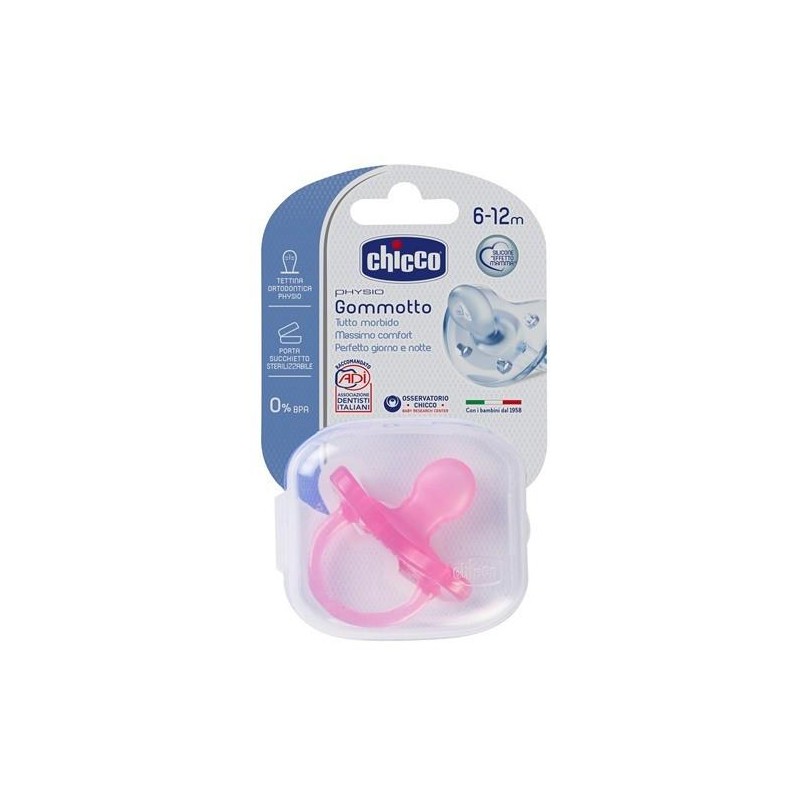 Chicco – Gommotto Physio Soft 6-12m Rosa Silicone Chicco