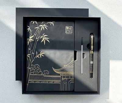 Luxury Journal Gift Set w/ Pen   Asian Art Design Notebook   New