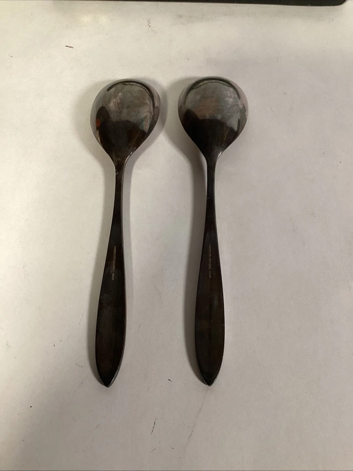 Винтажные посеребренные салатные серверы Elkington в оригинальном футляре с буклетом - Изображение 4 из 4