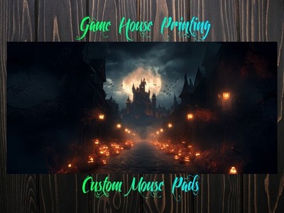 Hand Made Halloween Castle Custom Mousepad