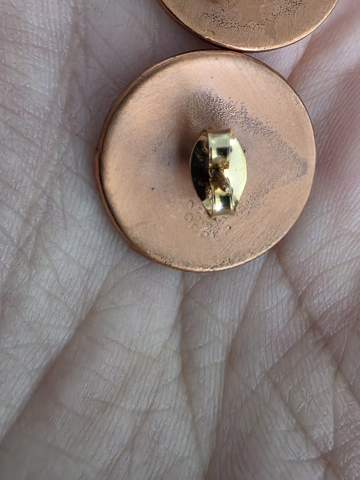 Artisan Made Copoer Solid Stud Pierced Earrings S… - image 5