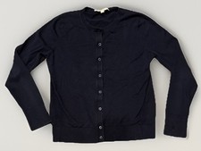 LOFT Navy Blue Button Front Crew Neck Cardigan Sweater Size Medium
