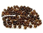 50 VINTAGE JAPAN CHERRY BRAND GLASS TORTOISE 9mm TO 10mm ROUND LOOSE BEADS 4668