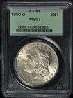1900-O MORGAN SILVER DOLLAR PCGS MS 63 OGH OLD GREEN HOLDER
