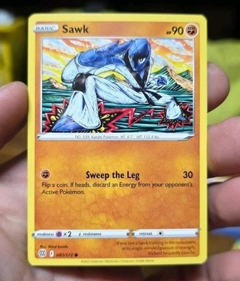 Sawk 081/172  Brilliant Stars Pokemon In Top Loader