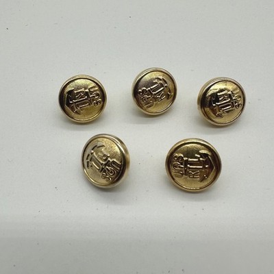 Ralph Lauren Gold Anchor RL Logo Blazer Replacement Shank Buttons Set of 5 0.75''