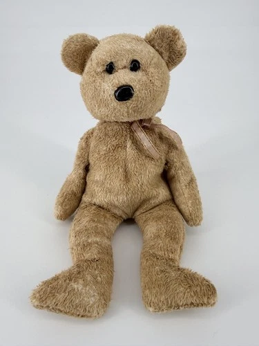 Vintage TY Beanie Baby Cashew Tan Bear Plush 2000 Vintage Collectible with Tag