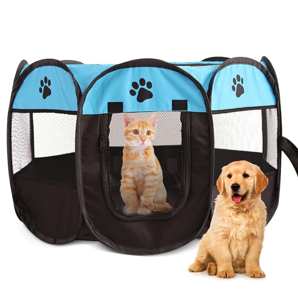 Recinto per Cani e Gatti Pieghevole 74cm Box Interno Lavabile