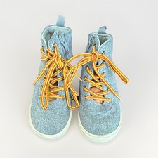 Gap toddler High Top Wool Sneakers Blue Orange Solid Rubber Sole Casual