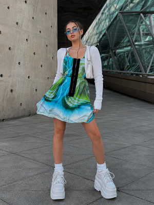 Cyber Fairycore Kleid Y2K Mermaid Festival Boho Nepal S 36 Baumwollel Goa Tibet