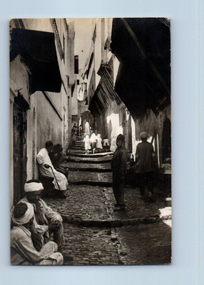 Algiers Algeria Postcard Casbah N'Fissa Street 1934 Vintage Posted RPPC Photo