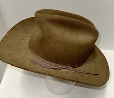 VTG 80s Stetson 4x BEAVER Brown Rancher 7 1/8 JBS Western Hat Cowboy