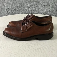 Allen Edmonds Shoes Mens 10D Brown Leather Leeds Plain Toe Derby Bulcher READ