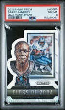 2015 PANINI PRIZM HALL OF FAME PRIZM #HOFBS BARRY SANDERS PSA 8