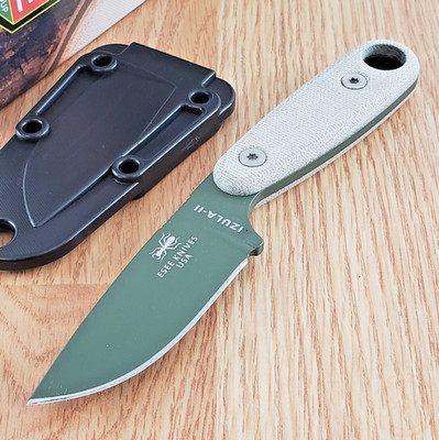 ESEE Izula II Fixed Knife 2.63'' Full Tang 1095HC Steel Blade OD Micarta Handle