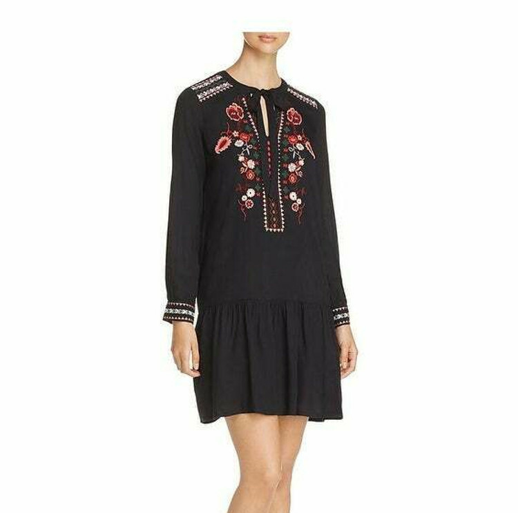 Vero Moda Womens Joline Embroidered Drop Waist Mini Dress 10186239