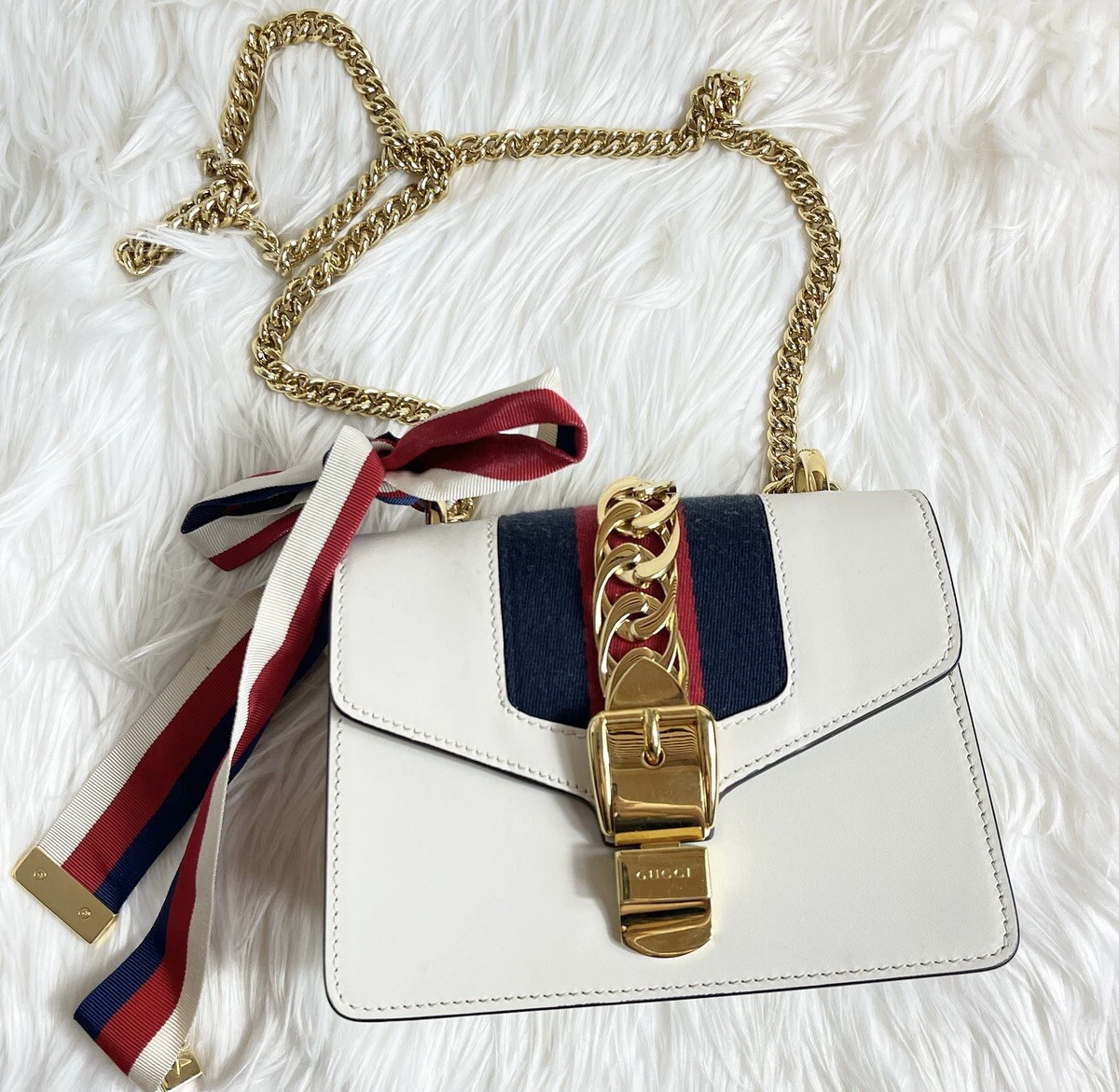 Gucci Sylvie Crossbody Bag Super Mini Red Leather Gold