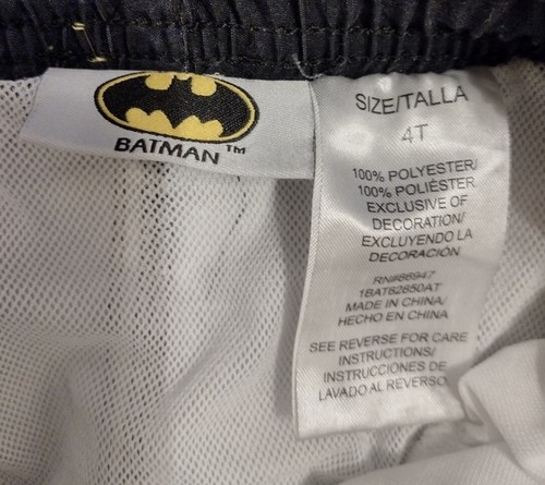 Batman Swim Trunks Kids Size 4T Yellow And Black - Picture 3 of 5