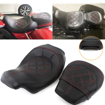Motorcycle Black Driver Passenger Pillion Seat For 09-21 Harley Electra Glide