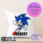 Personalised Sonic The Hedgehog Cushion Cover Christmas Birthday 40x40cm V3