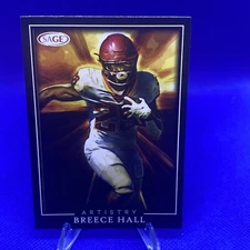 2022 Sage Hit🔥BREECE HALL🔥Black Artistry Rookie RC #ART-BH New York Jets SP