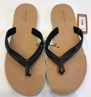 NEW SONOMA Women's Sandals. Life + Style. ASNE15107R. Brown Leather Strap. 7-8