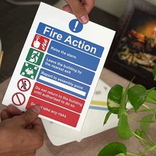 Acrylic/Plastic Fire Action Notice Sign- 15 x 20 cm Ideal Sized Fire Safety Sign