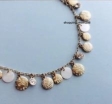 Lia Sophia "Grecian" Mother-of-Pearl, Crystals & Designed Discs Necklace 16-19"