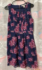 Forever 21 Women's Dress Navy Blue Floral Sleeveless Round Neck Size Medium