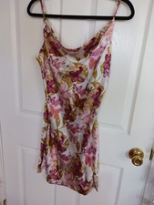 Coquette Medium Satin Mini Slip Dress Butterfly fairy Y2K vtg Romantic