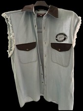 biker design denim vest storm of the century black hills rally sturgis 2004 LRG