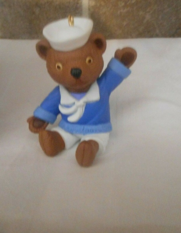 Hallmark Keepsake "Grandson" 1998 Ornament Teddy bear in sailor suit. EUC