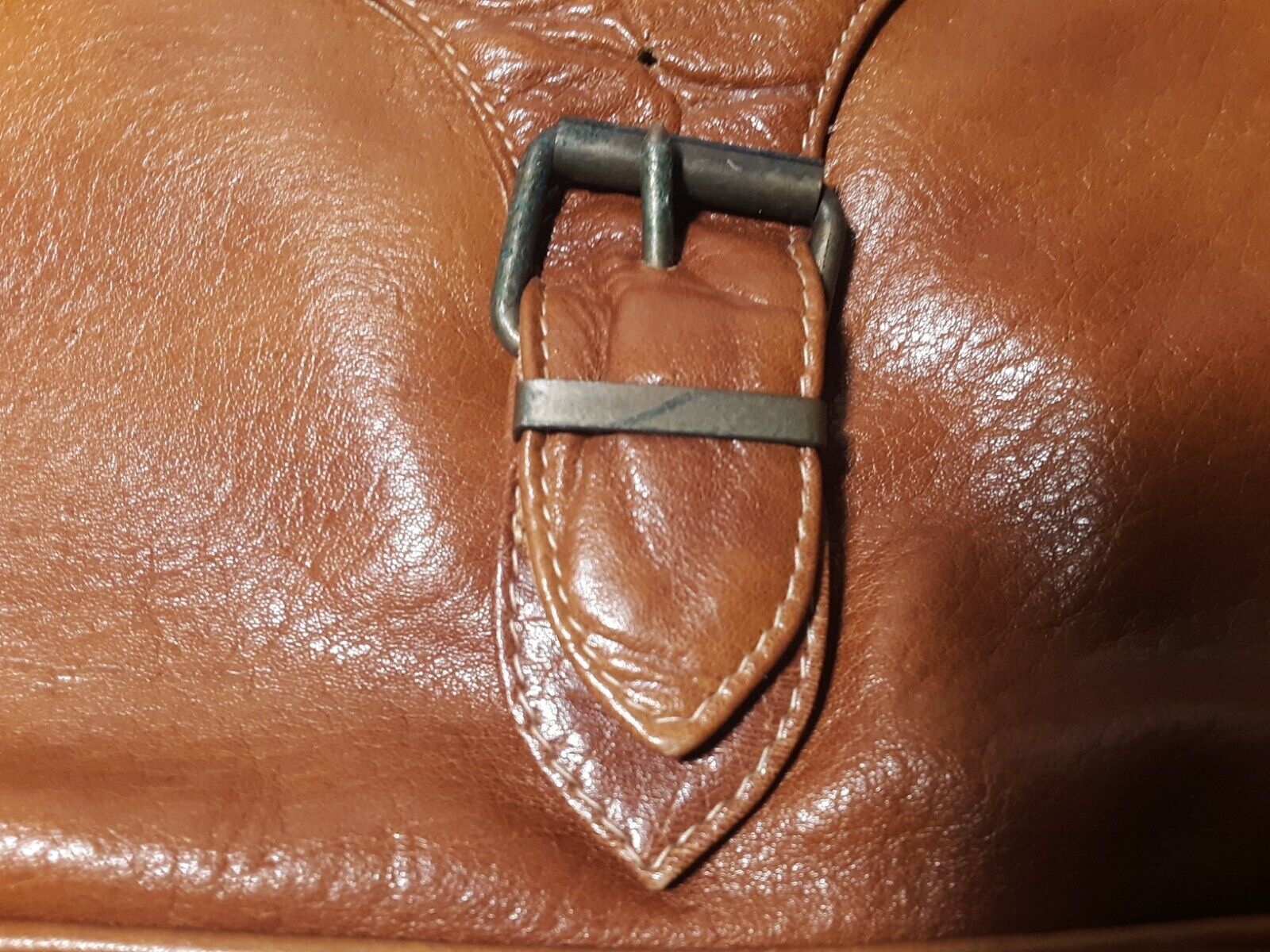 Vintage Tony Le Sac Brown Leather Messenger Bag w… - image 5