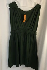 NWT Kathmandu Imports green cotton Dress S / M v neck a line festival boho