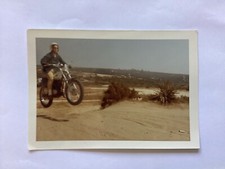 Man Riding Motorcycle Sand Colorful Photo 5*3.5 Inches A4