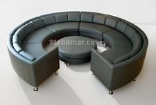 7PC MODERN ROUND SECTIONAL LEATHER SOFA SET S406CG (Custom Options)