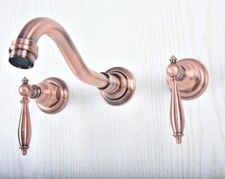 Antique Red Copper Wall Mount Kitchen Faucet Bathroom Sink Tub Mixer Tap 2sf502