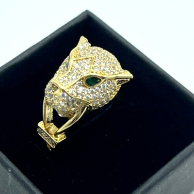 Ring Gold Tone Tiger  Biting Ring. Size 6