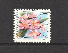 SINGAPORE 2007 FLOWER FRANGIPANI 1ST LOCAL 1ST RP 2007B BOOKLET PANE STAMP USED